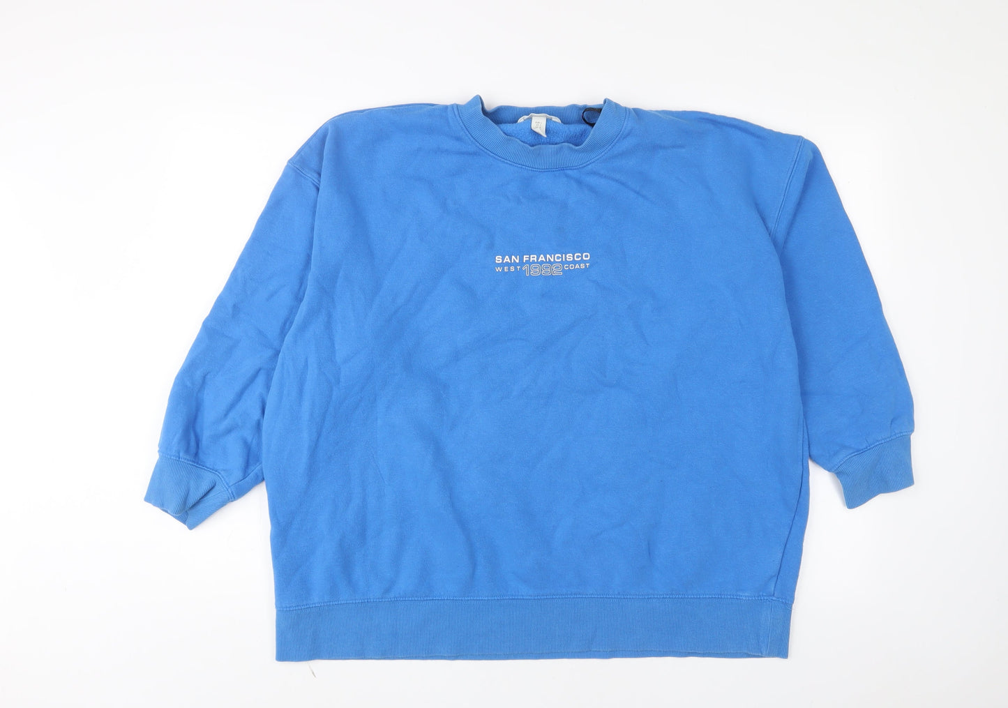 H&M Womens Blue Cotton Pullover Sweatshirt Size L Pullover - San Francisco