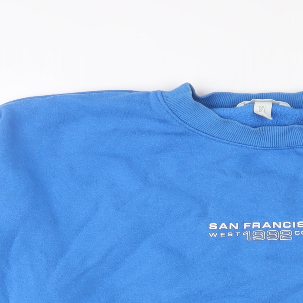 H&M Womens Blue Cotton Pullover Sweatshirt Size L Pullover - San Francisco