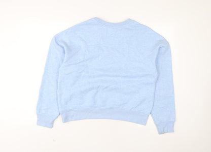 USA Pro Womens Blue Cotton Pullover Sweatshirt Size 14 Pullover - Logo, Embroidered