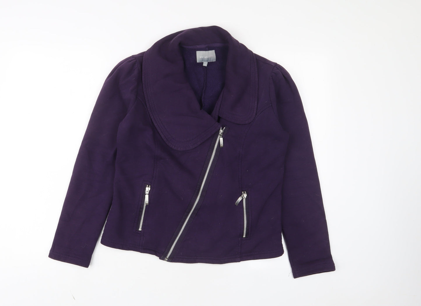 Per Una Womens Purple Cotton Full Zip Sweatshirt Size S Zip - Zip Pockets