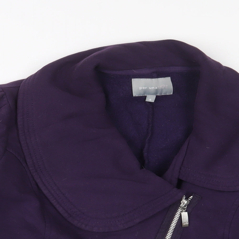 Per Una Womens Purple Cotton Full Zip Sweatshirt Size S Zip - Zip Pockets