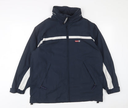 Additional front view of Camaro boys’ blue jacket, size 14, years zip - zip pockets