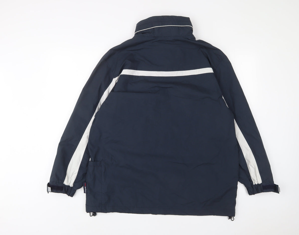 Back view of Camaro boys’ blue jacket, size 14, years zip - zip pockets