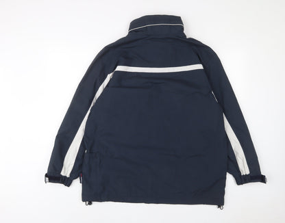 Back view of Camaro boys’ blue jacket, size 14, years zip - zip pockets