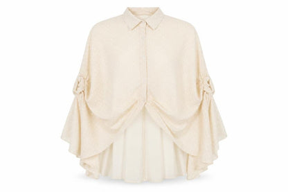 Womens UK Size 10 Boohoo Beige Basic Button-Up