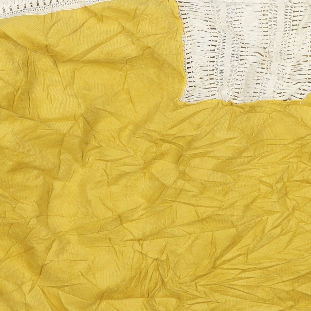 Womens UK Size L Zara Yellow Basic Button-Up