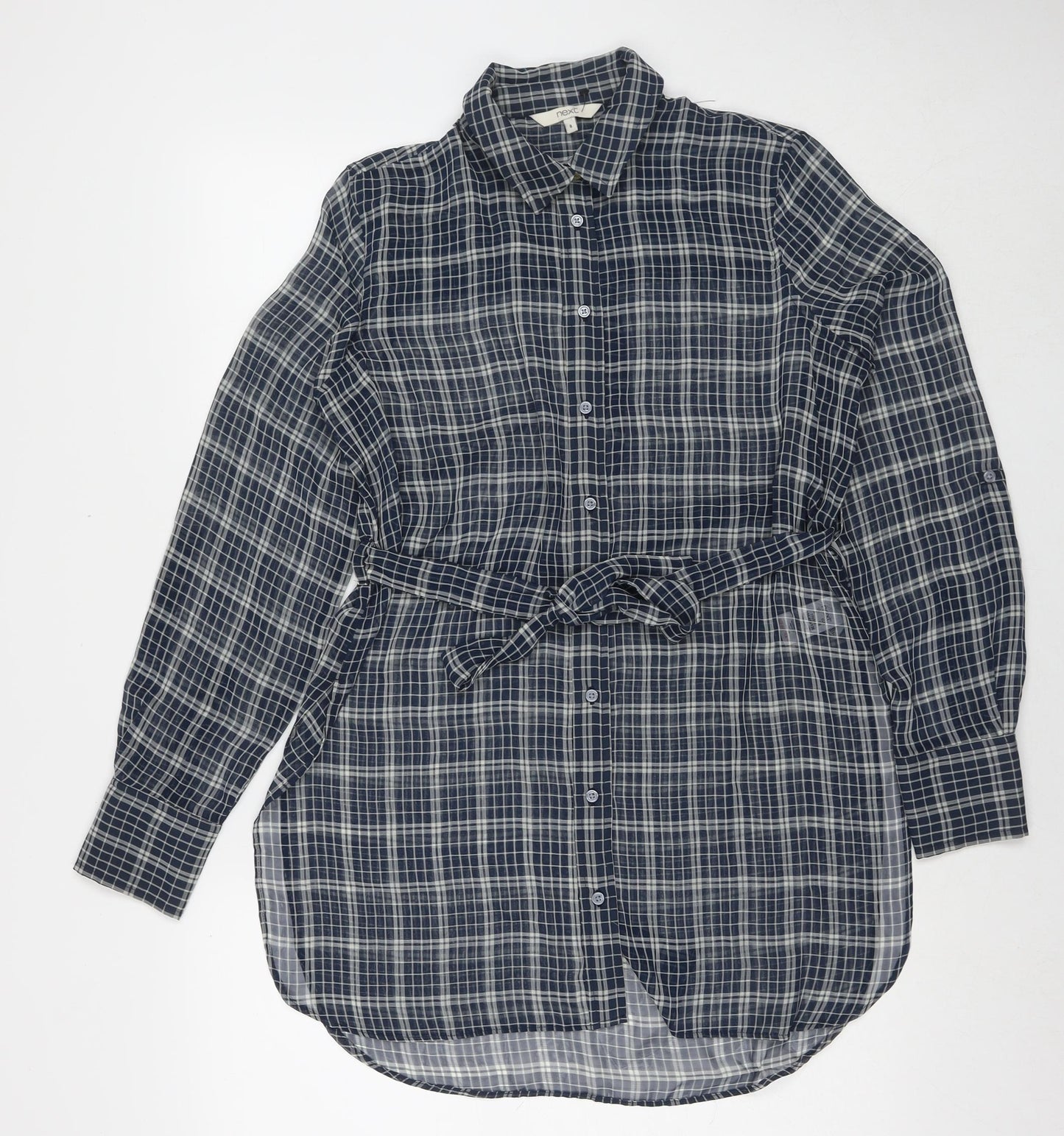 Womens UK Size 8 NEXT Blue Tunic Button-Up