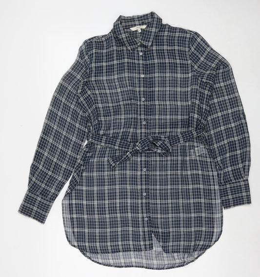 Womens UK Size 8 NEXT Blue Tunic Button-Up