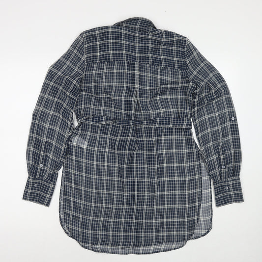 Womens UK Size 8 NEXT Blue Tunic Button-Up