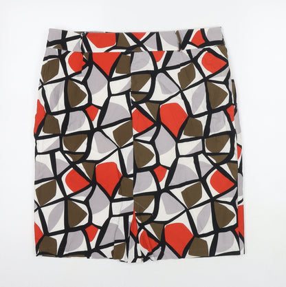 Marks and Spencer Womens Multicoloured Geometric Polyester A-Line Skirt Size 14 Zip