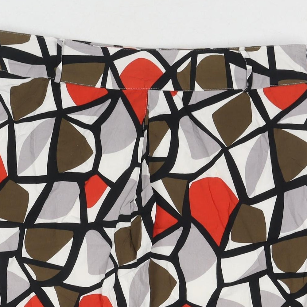 Marks and Spencer Womens Multicoloured Geometric Polyester A-Line Skirt Size 14 Zip