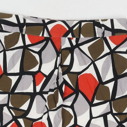 Marks and Spencer Womens Multicoloured Geometric Polyester A-Line Skirt Size 14 Zip