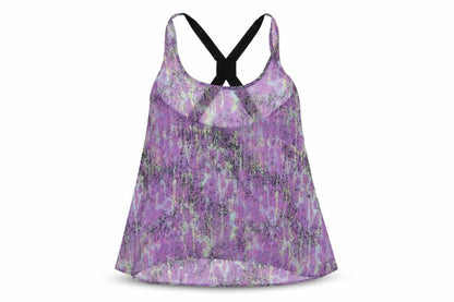 Topshop Womens Purple Geometric Polyester Basic Tank Size 10 Scoop Neck