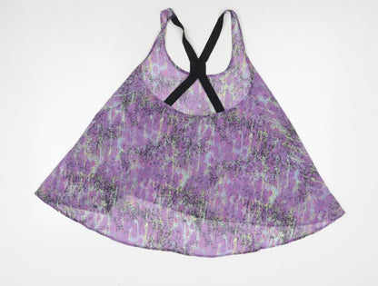 Topshop Womens Purple Geometric Polyester Basic Tank Size 10 Scoop Neck
