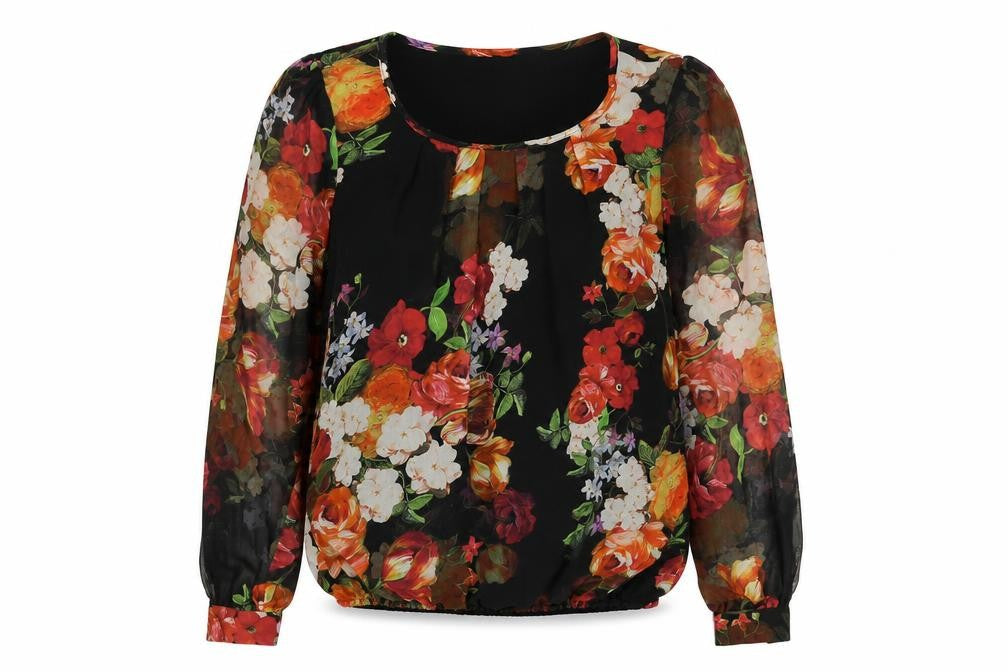 Debenhams Womens Multicoloured Floral Polyester Basic Blouse Size 10 Round Neck