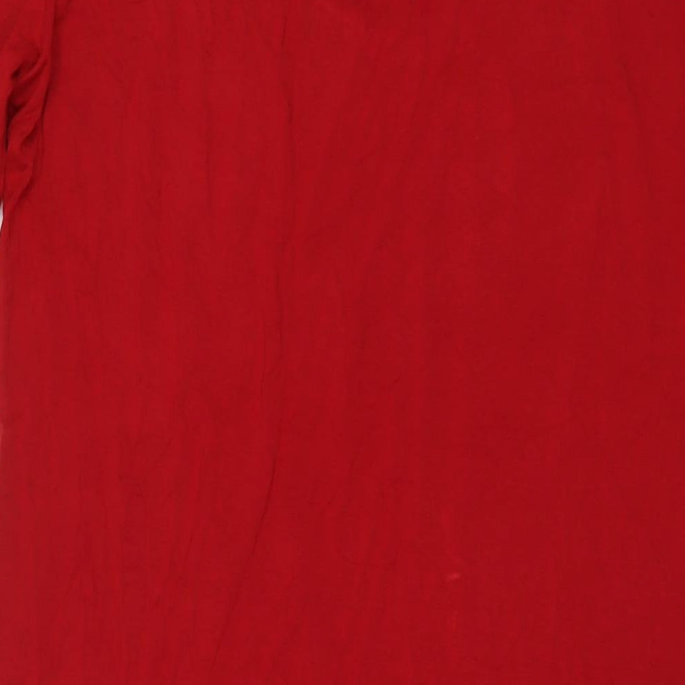 Domiti Womens Red Viscose T-Shirt Dress Size M Round Neck Pullover