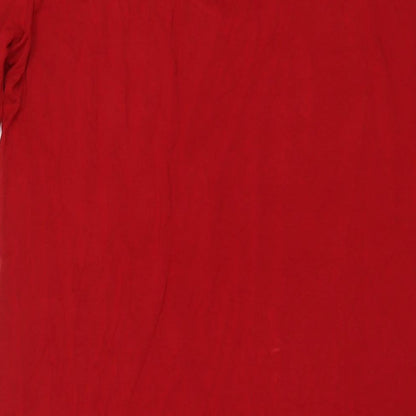 Domiti Womens Red Viscose T-Shirt Dress Size M Round Neck Pullover
