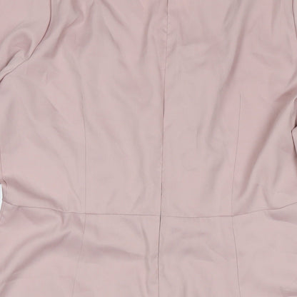 Boohoo Womens Pink Polyester A-Line Size 16 V-Neck Zip