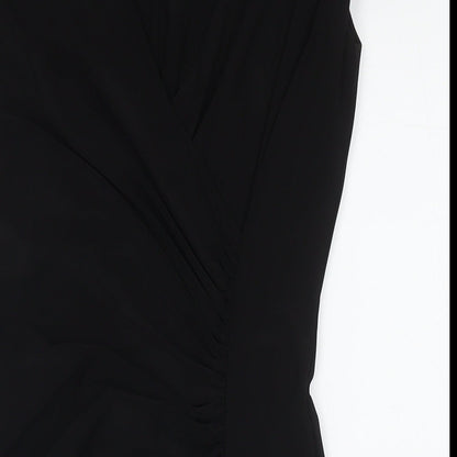 American Living Womens Black Polyester A-Line Size 6 Round Neck Pullover
