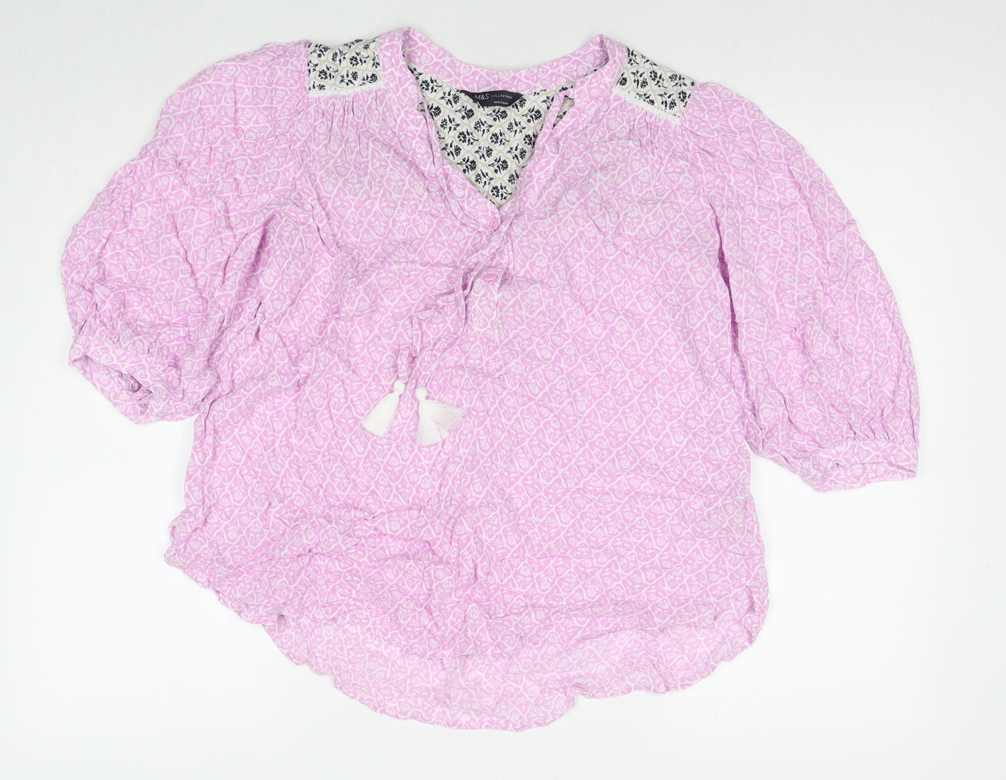 Womens UK Size 10 Marks and Spencer Pink Basic Blouse