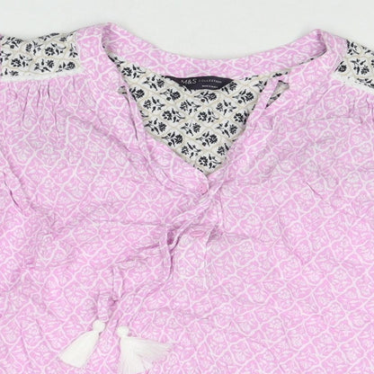 Womens UK Size 10 Marks and Spencer Pink Basic Blouse