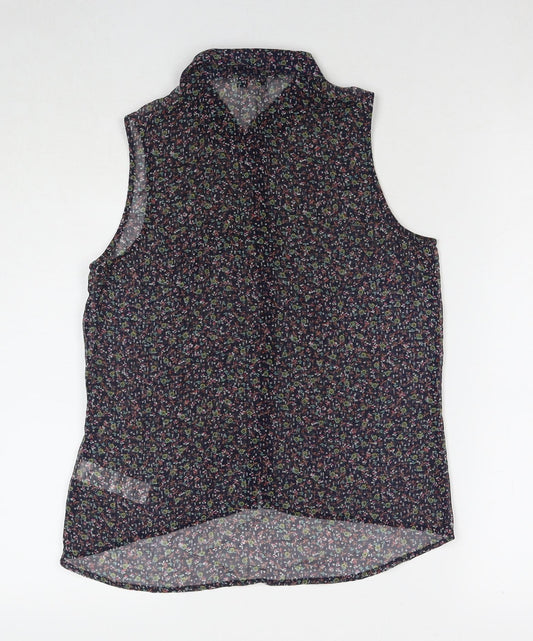 Womens UK Size 14 New Look Multicoloured Basic Button-Up