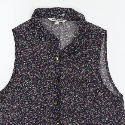 Womens UK Size 14 New Look Multicoloured Basic Button-Up