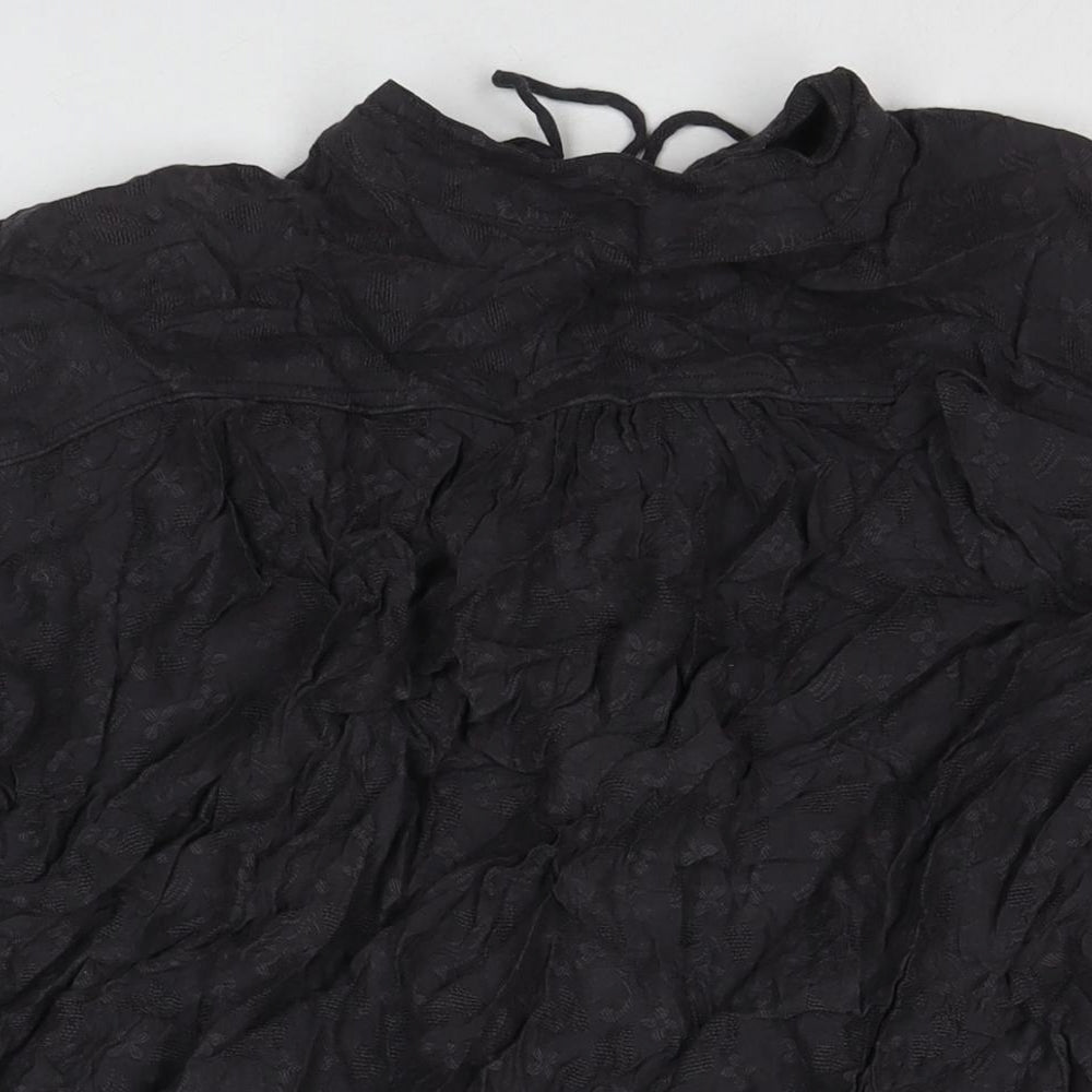 And/Or Womens Grey Viscose A-Line One Size V-Neck Button