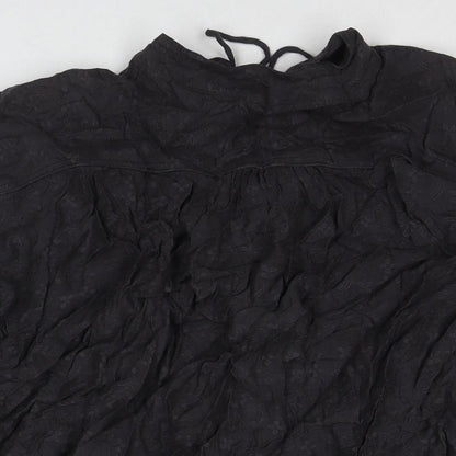 And/Or Womens Grey Viscose A-Line One Size V-Neck Button