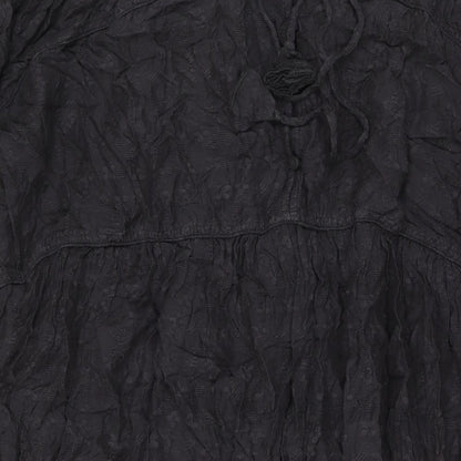 And/Or Womens Grey Viscose A-Line One Size V-Neck Button