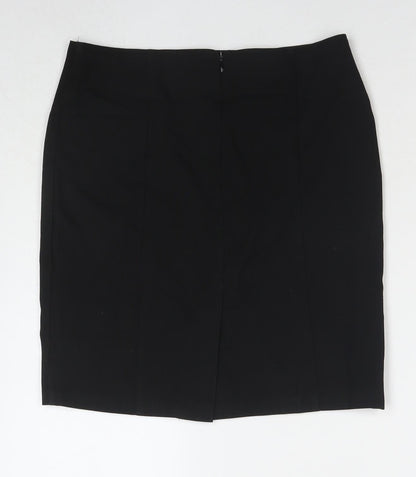 Marks and Spencer Womens Black Polyester Straight & Pencil Skirt Size 30 in Zip