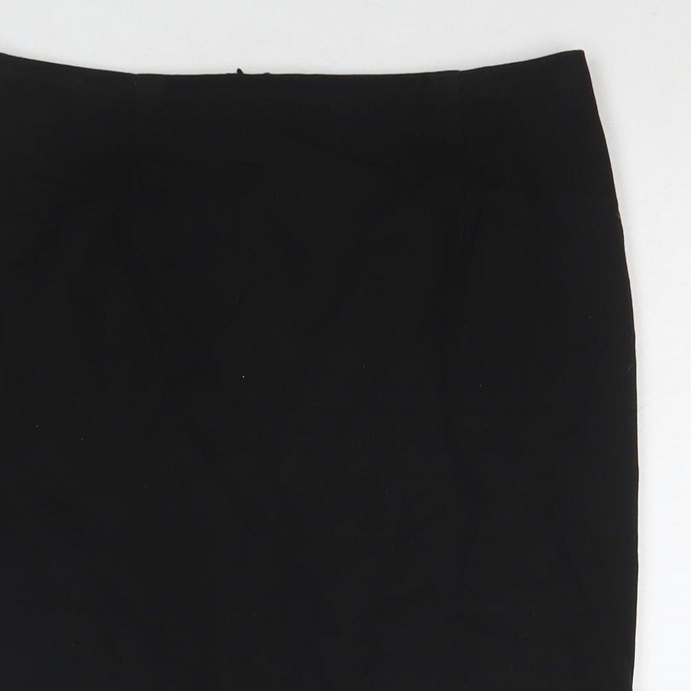 Marks and Spencer Womens Black Polyester Straight & Pencil Skirt Size 30 in Zip