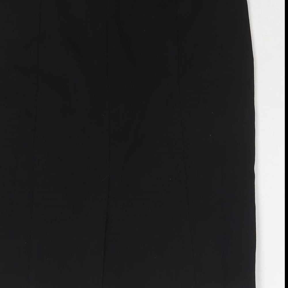 Marks and Spencer Womens Black Polyester Straight & Pencil Skirt Size 30 in Zip
