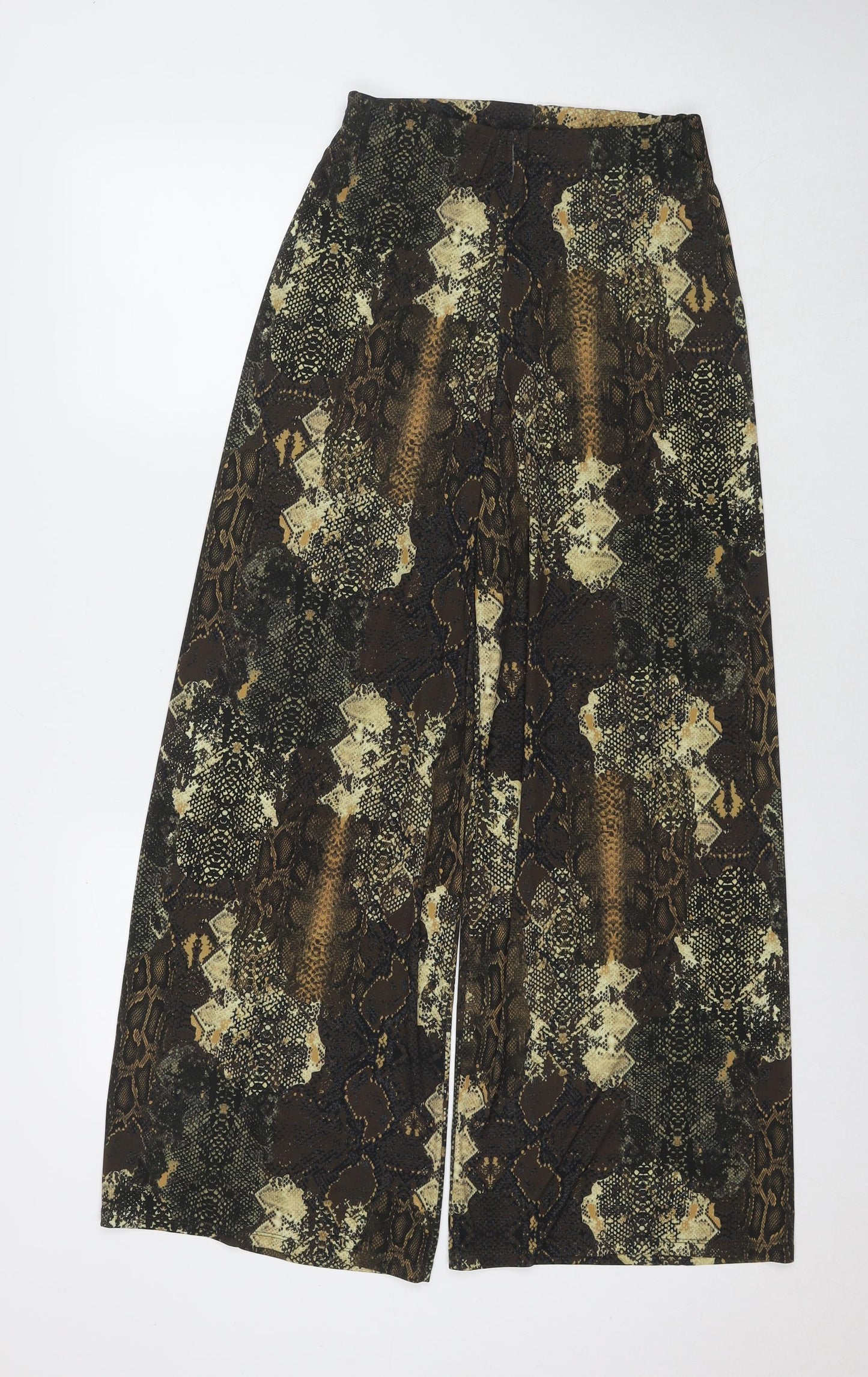 Womens UK Size S Zara Regular Fit Harem Brown Trousers