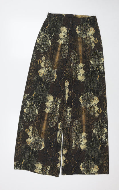 Womens UK Size S Zara Regular Fit Harem Brown Trousers