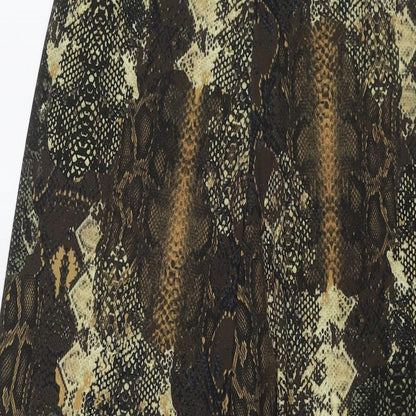 Womens UK Size S Zara Regular Fit Harem Brown Trousers
