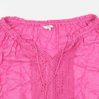 Womens UK Size 10 Cotton Traders Pink Basic Blouse