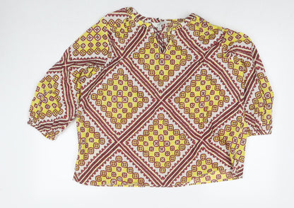Womens UK Size 16 Marks and Spencer Yellow Basic Blouse