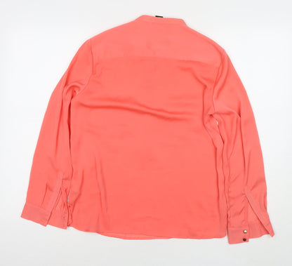 Womens UK Size 10 H&M Pink Basic Button-Up