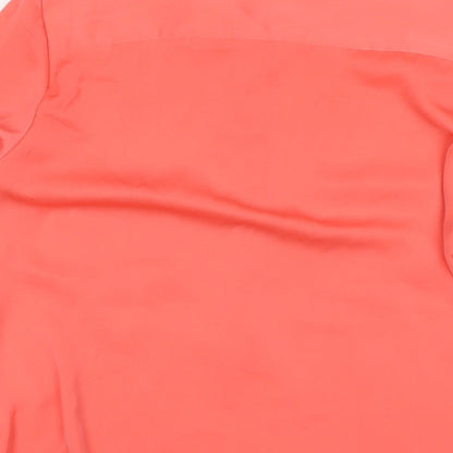 Womens UK Size 10 H&M Pink Basic Button-Up