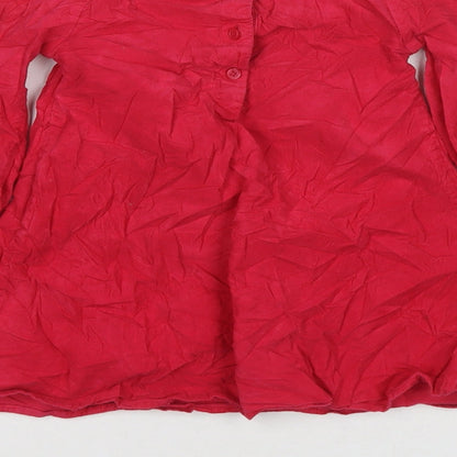 Marks and Spencer Girls Pink Cotton Jumper Dress Size 2-3 Years Round Neck Button