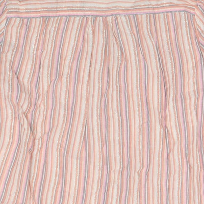 EWM Womens Multicoloured Striped Polyester Basic Button-Up Size 14 Collared