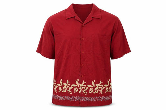 Ciro Citterio Womens Red Geometric Cotton Basic Button-Up Size XL Collared