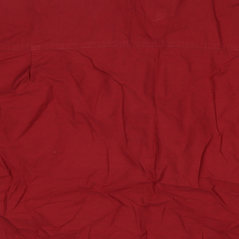 Ciro Citterio Womens Red Geometric Cotton Basic Button-Up Size XL Collared