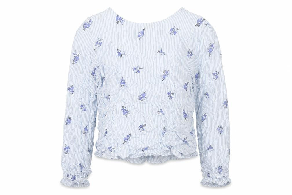 Womens UK Size 4 Divided by H&M Blue Basic Button-Up