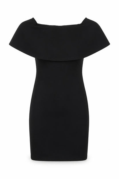 PRETTYLITTLETHING Womens Black Polyester Bodycon Size 4 Off the Shoulder Pullover