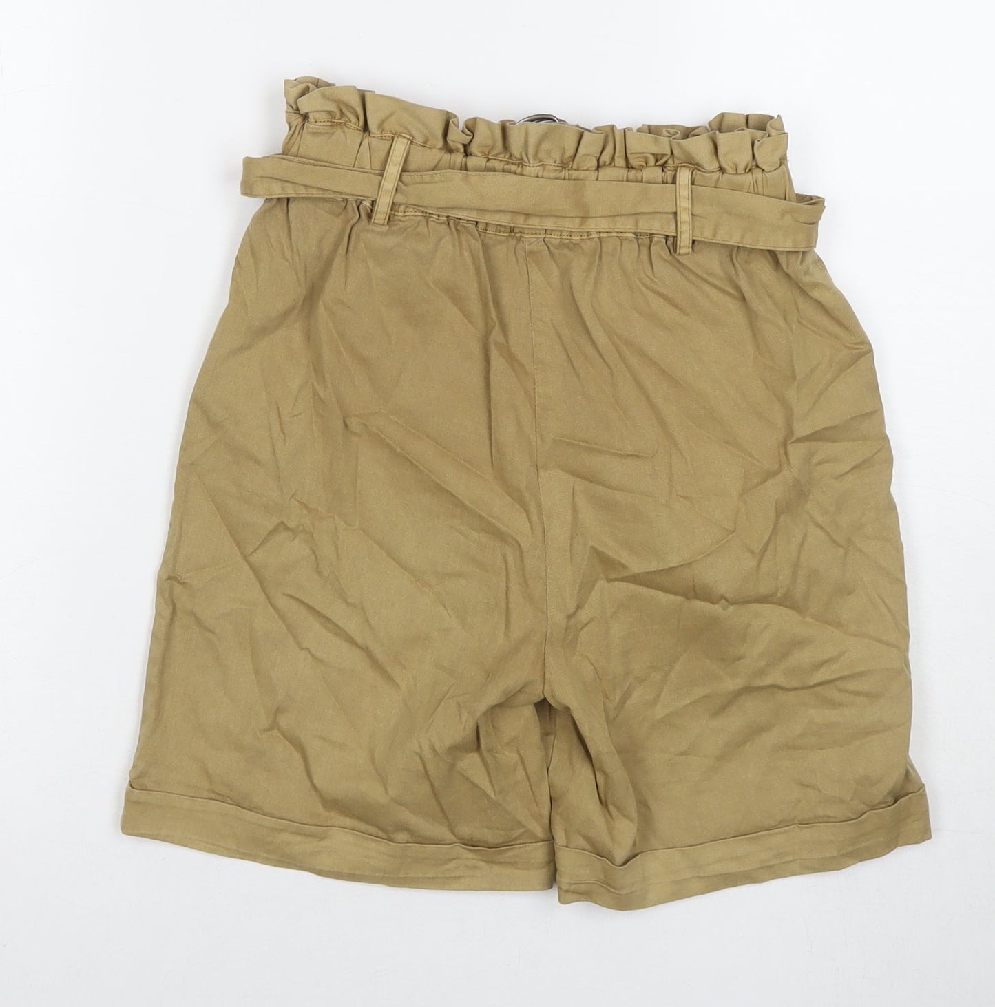 Soaked in Luxury Womens Brown Cotton Paperbag Shorts Size XS L6 in Regular Pull On