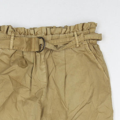 Soaked in Luxury Womens Brown Cotton Paperbag Shorts Size XS L6 in Regular Pull On