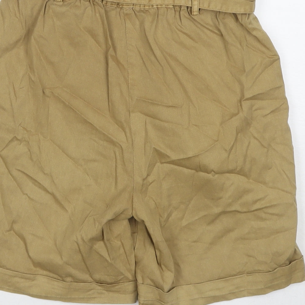Soaked in Luxury Womens Brown Cotton Paperbag Shorts Size XS L6 in Regular Pull On
