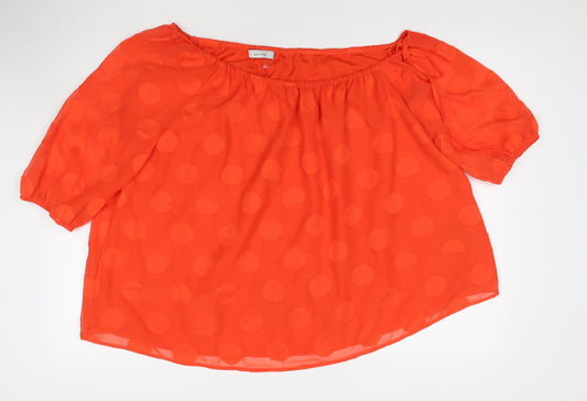 Womens UK Size 14 Per Una Red Basic Blouse